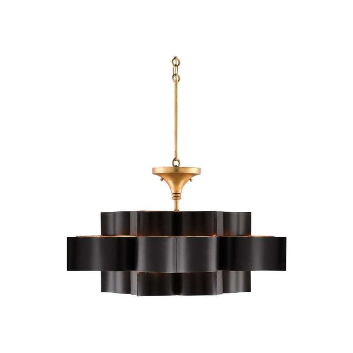 Grand Lotus Large Black Chandelier