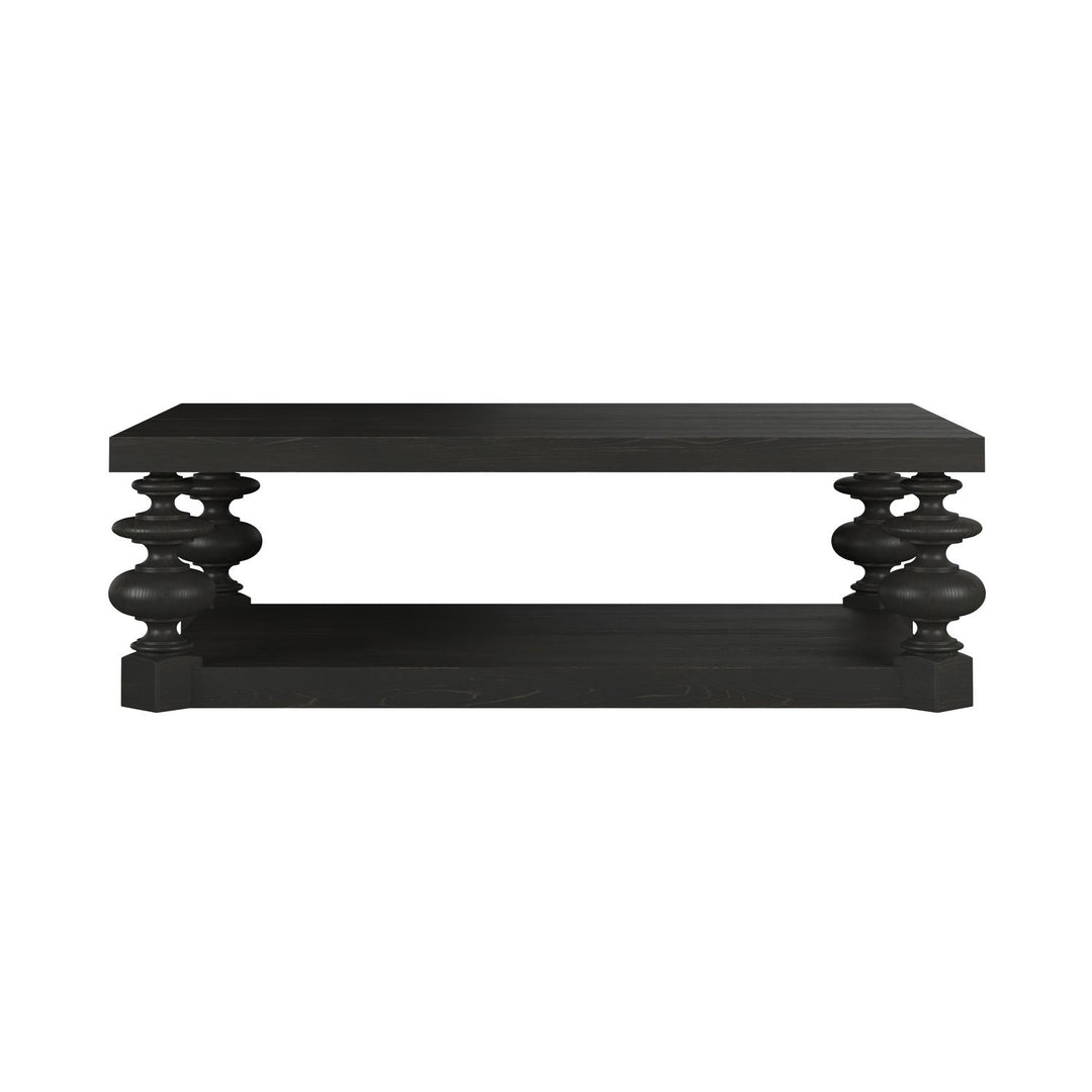Atrium Coffee Table — hand rubbed black with undertones of brown