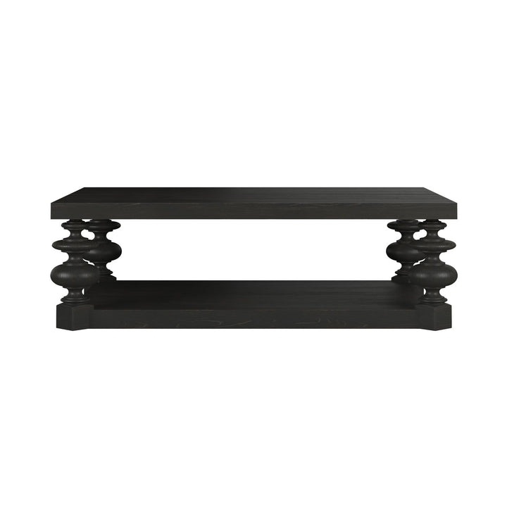 Atrium Coffee Table — hand rubbed black with undertones of brown
