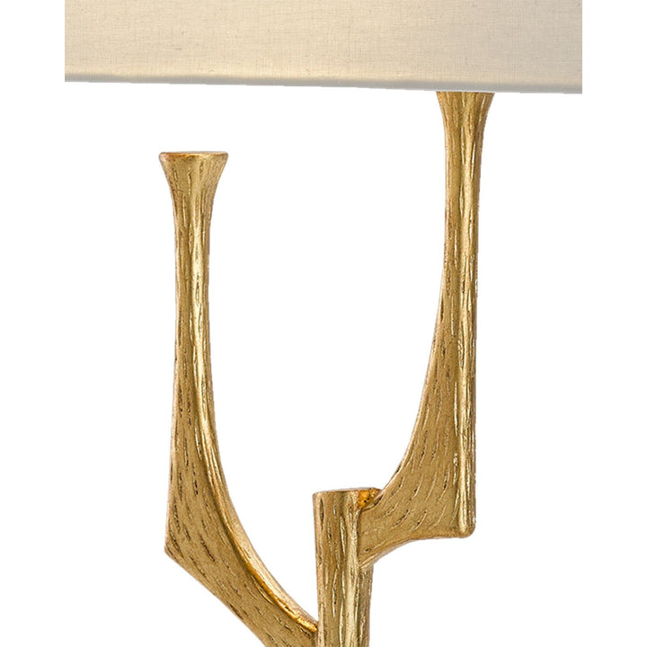 Bodnant Gold Wall Sconce, White Shade, Right