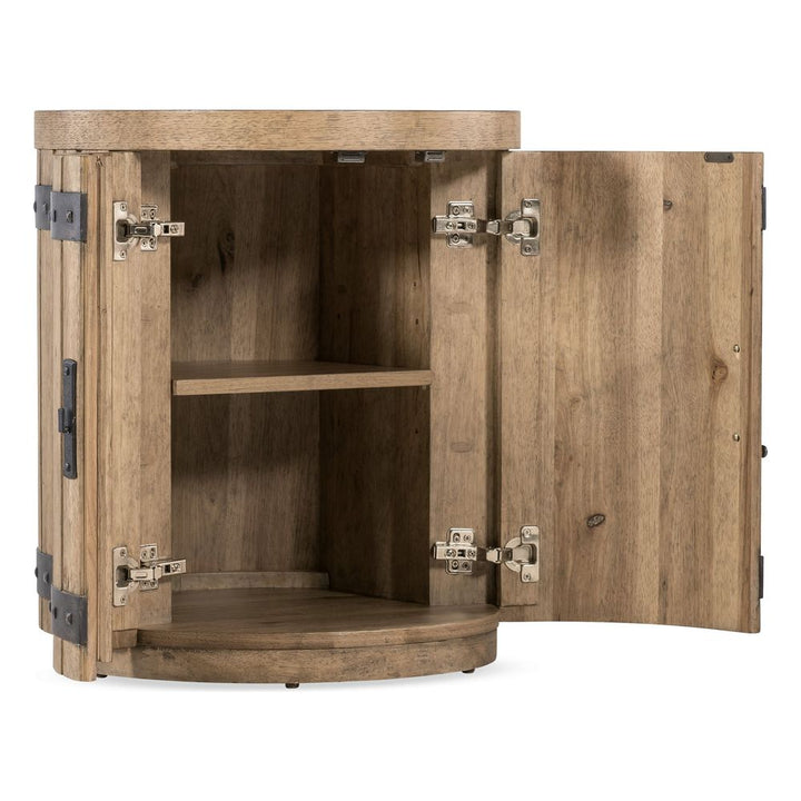 Terrace Row Wine Barrel End Table - Light Wood