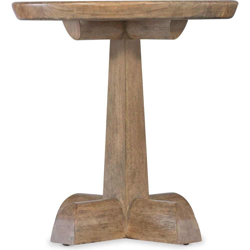 Vineyard Row Round Pedestal End Table - Light Wood