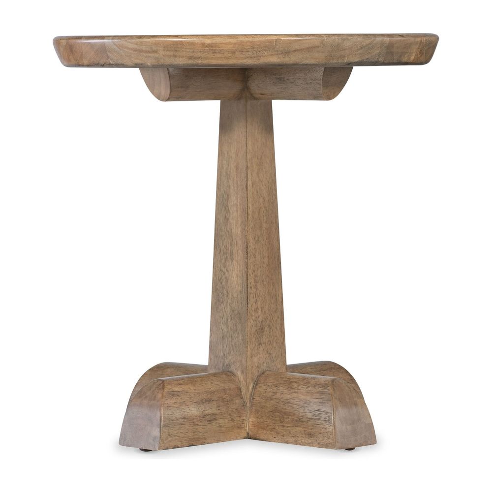 Terrace Row Round Pedestal End Table - Light Wood