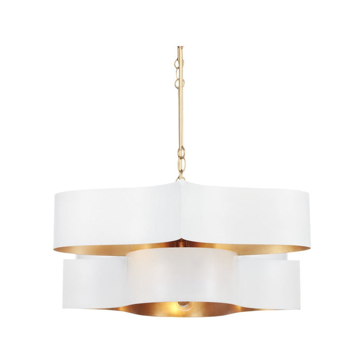 Grand Lotus White Oval Chandelier