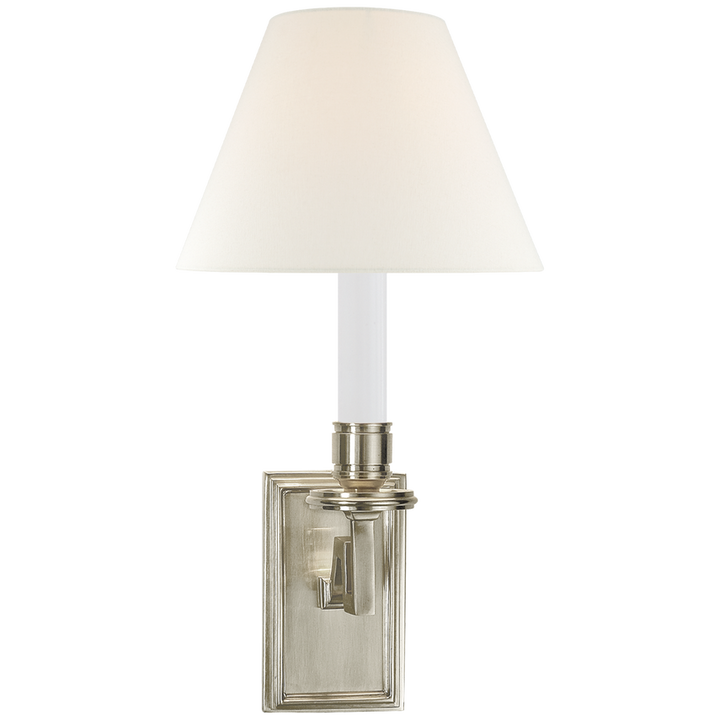 Dawnshine Library Sconce-Visual Comfort-VISUAL-AH 2001BN-L-Wall LightingBrushed Nickel-Linen-1-France and Son