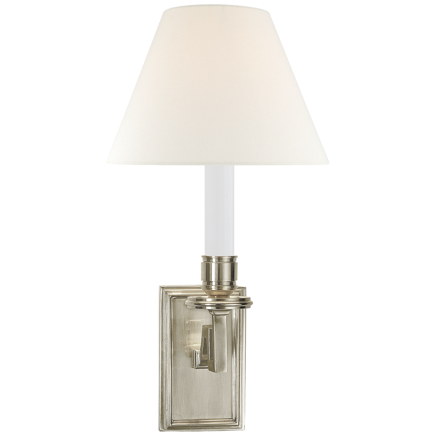 Dawnshine Library Sconce-Visual Comfort-VISUAL-AH 2001BN-L-Wall LightingBrushed Nickel-Linen-1-France and Son