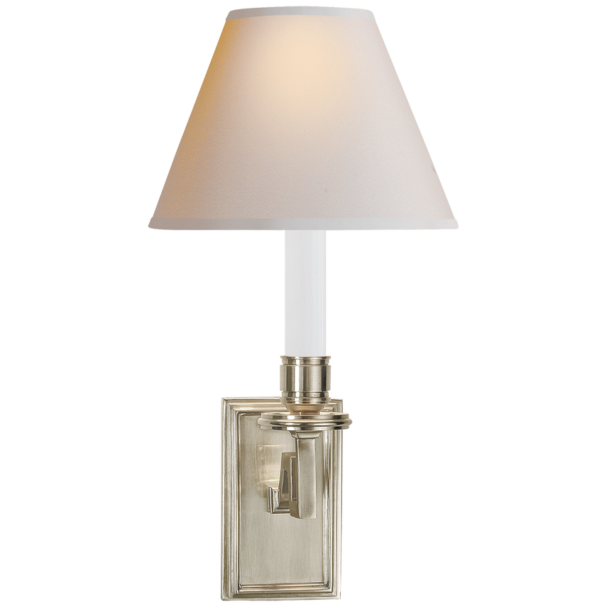 Dawnshine Library Sconce-Visual Comfort-VISUAL-AH 2001BN-NP-Wall LightingBrushed Nickel-Natural Paper-2-France and Son