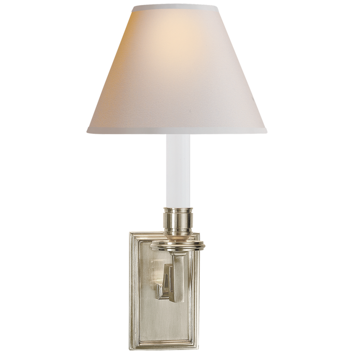 Dawnshine Library Sconce-Visual Comfort-VISUAL-AH 2001BN-NP-Wall LightingBrushed Nickel-Natural Paper-2-France and Son