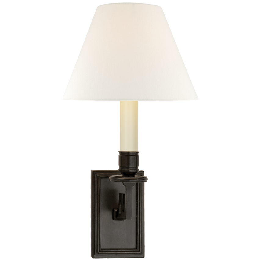 Dawnshine Library Sconce-Visual Comfort-VISUAL-AH 2001GM-L-Wall LightingGun Metal-Linen-3-France and Son