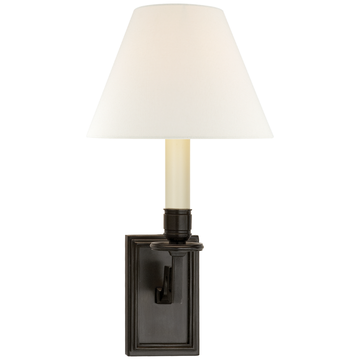 Dawnshine Library Sconce-Visual Comfort-VISUAL-AH 2001GM-L-Wall LightingGun Metal-Linen-3-France and Son