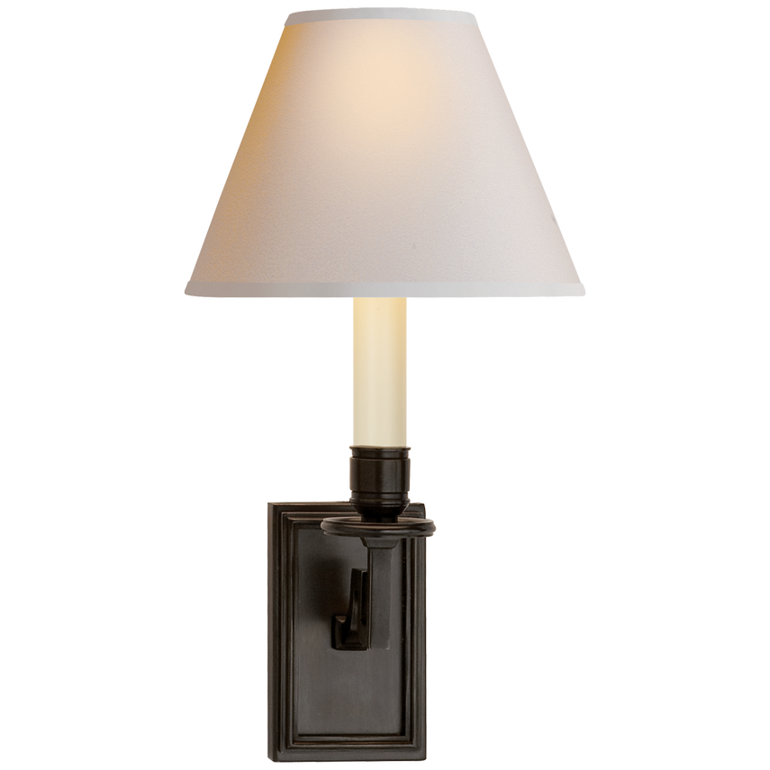 Dawnshine Library Sconce-Visual Comfort-VISUAL-AH 2001GM-NP-Wall LightingGun Metal-Natural Paper-4-France and Son