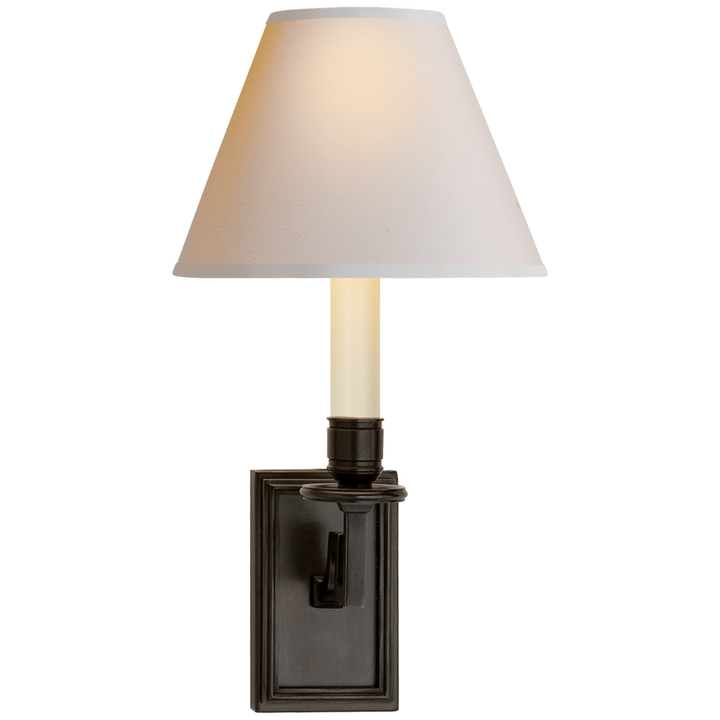 Dawnshine Library Sconce-Visual Comfort-VISUAL-AH 2001GM-NP-Wall LightingGun Metal-Natural Paper-4-France and Son