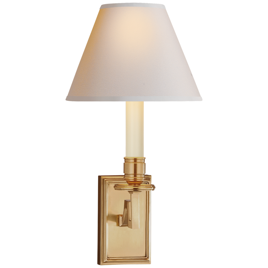 Dawnshine Library Sconce-Visual Comfort-VISUAL-AH 2001NB-NP-Wall LightingNatural Brass-Natural Paper-6-France and Son