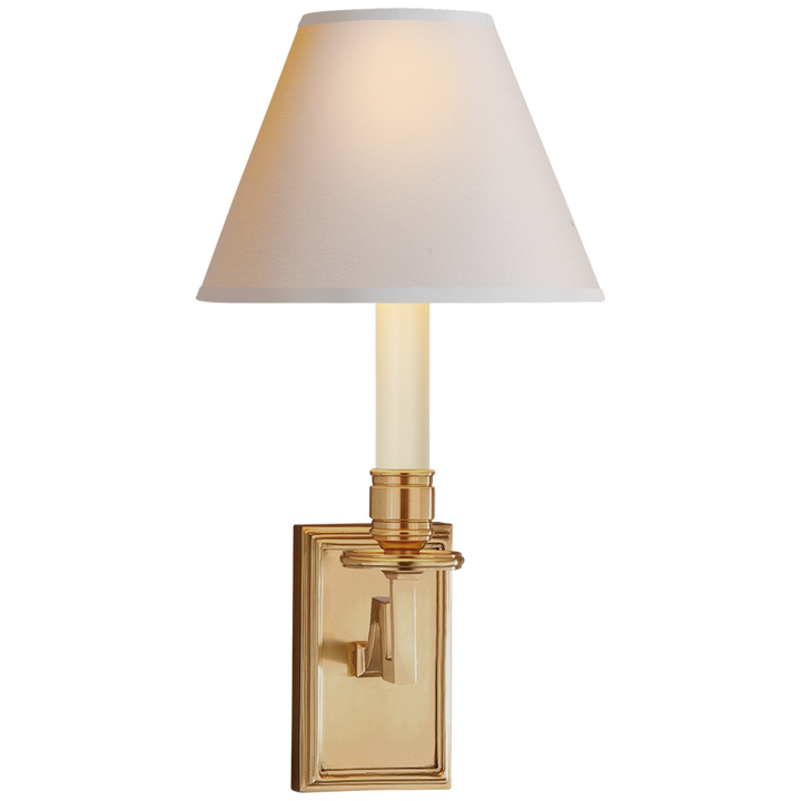 Dawnshine Library Sconce-Visual Comfort-VISUAL-AH 2001NB-NP-Wall LightingNatural Brass-Natural Paper-6-France and Son