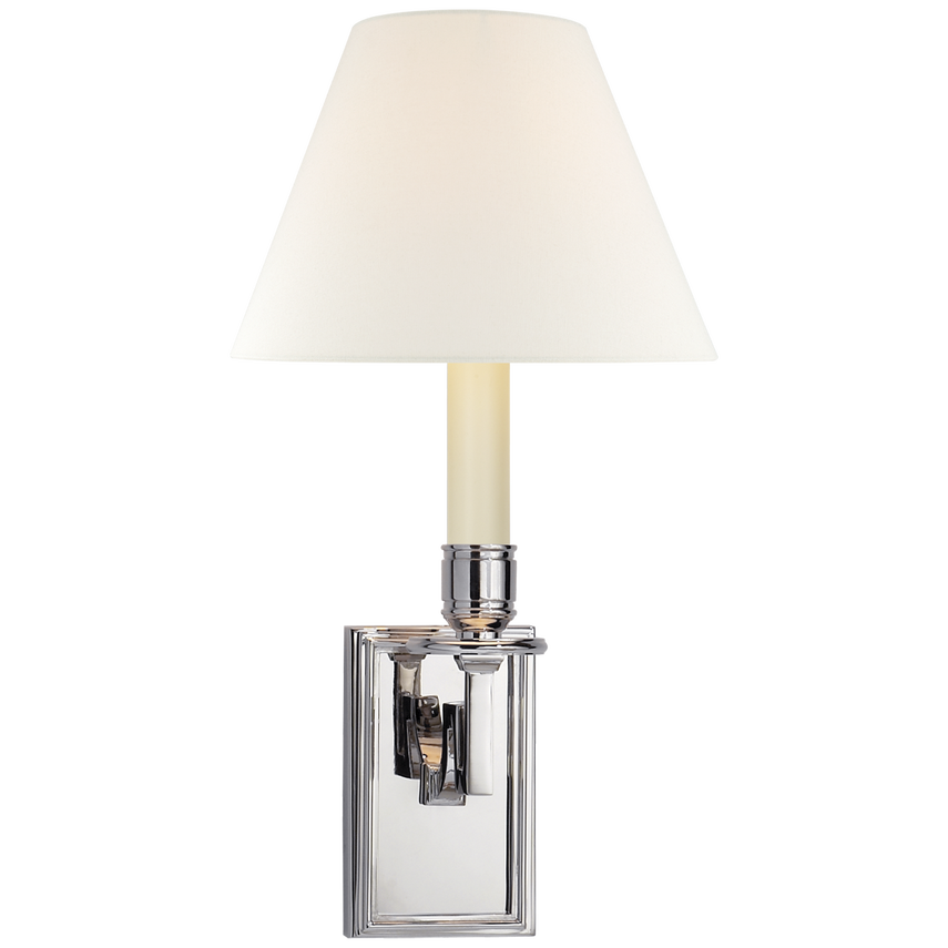 Dawnshine Library Sconce-Visual Comfort-VISUAL-AH 2001PN-L-Wall LightingPolished Nickel-Linen-7-France and Son