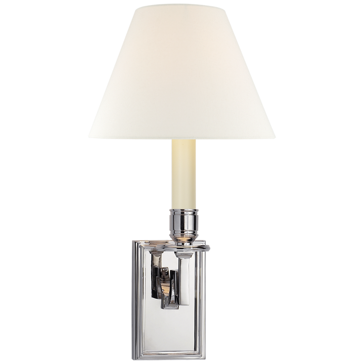 Dawnshine Library Sconce-Visual Comfort-VISUAL-AH 2001PN-L-Wall LightingPolished Nickel-Linen-7-France and Son