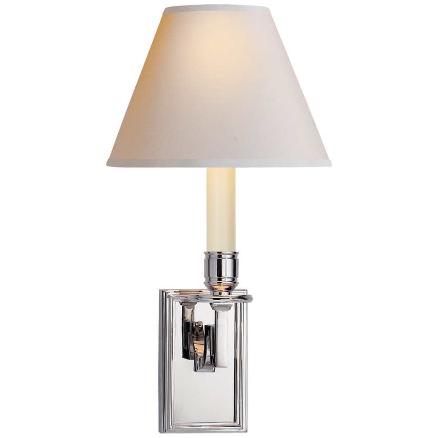 Dawnshine Library Sconce-Visual Comfort-VISUAL-AH 2001PN-NP-Wall LightingPolished Nickel-Natural Paper-8-France and Son