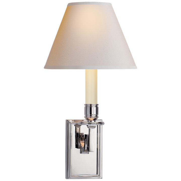 Dawnshine Library Sconce-Visual Comfort-VISUAL-AH 2001PN-NP-Wall LightingPolished Nickel-Natural Paper-8-France and Son