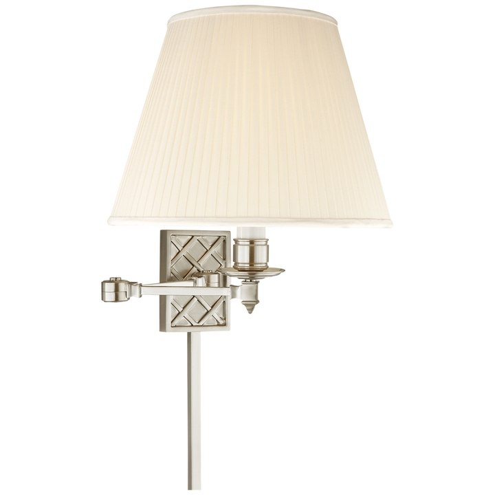 Gyna Swing Arm-Visual Comfort-VISUAL-AH 2012BN-S-Wall LightingBrushed Nickel/Silk Shade-1-France and Son