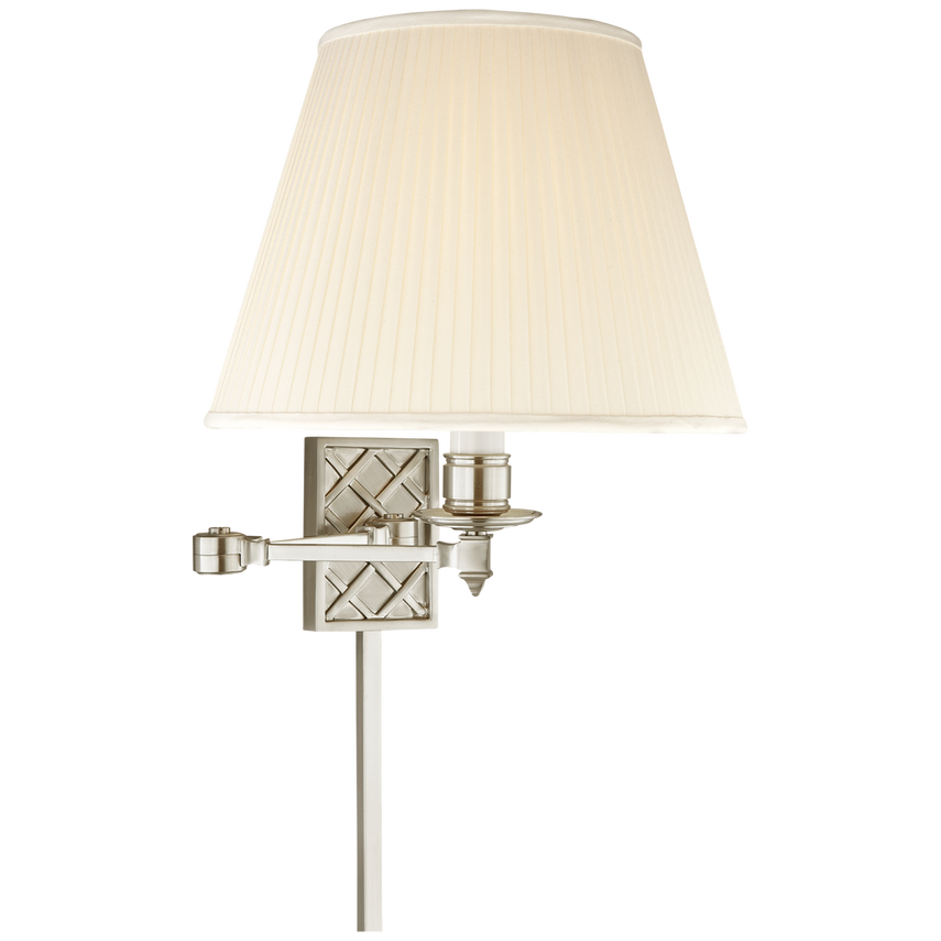 Gyna Swing Arm-Visual Comfort-VISUAL-AH 2012BN-S-Wall LightingBrushed Nickel/Silk Shade-1-France and Son