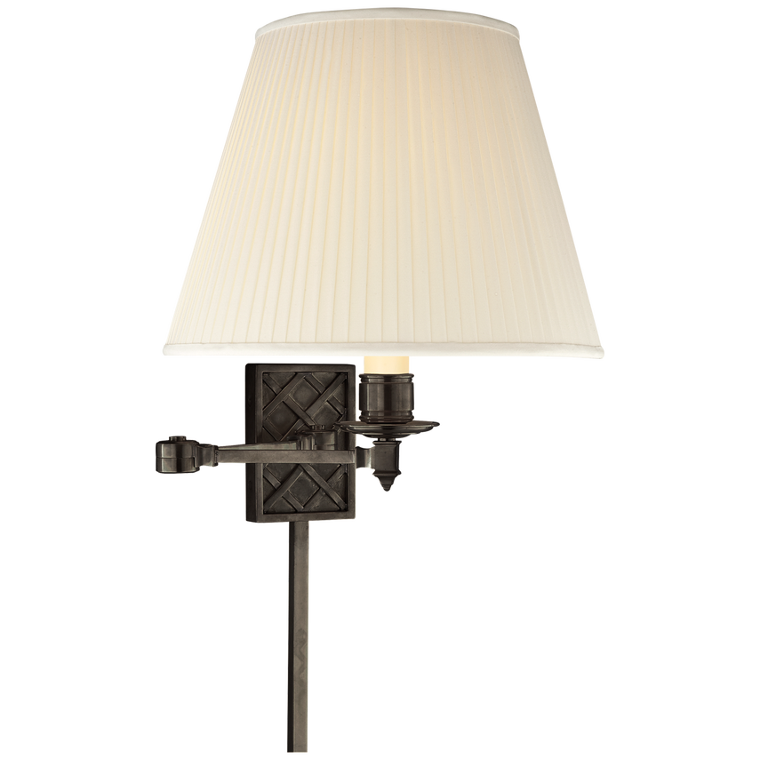 Gyna Swing Arm-Visual Comfort-VISUAL-AH 2012GM-S-Wall LightingGun Metal/Silk Shade-2-France and Son