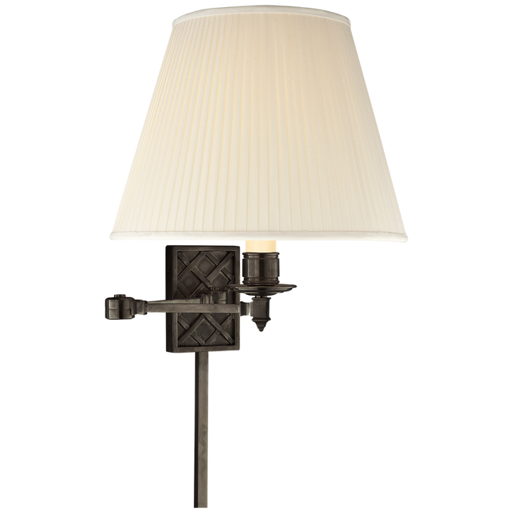 Gyna Swing Arm-Visual Comfort-VISUAL-AH 2012GM-S-Wall LightingGun Metal/Silk Shade-2-France and Son