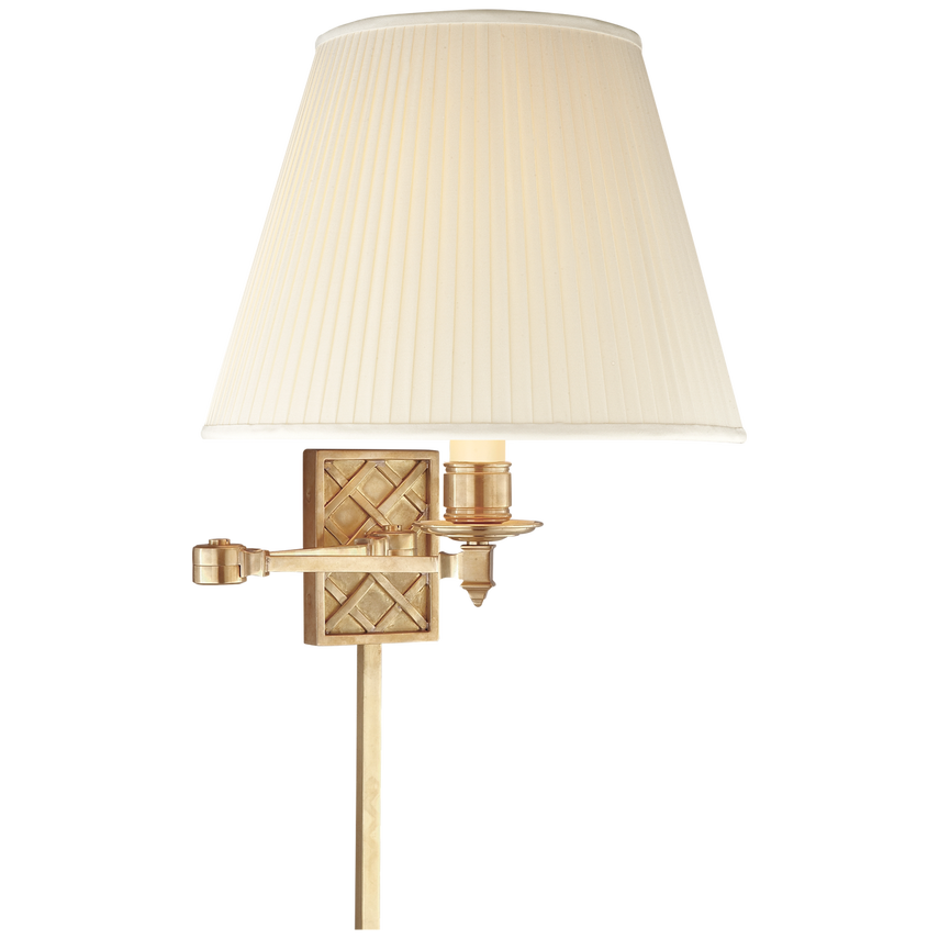 Gyna Swing Arm-Visual Comfort-VISUAL-AH 2012NB-S-Wall LightingNatural Brass/Silk Shade-3-France and Son