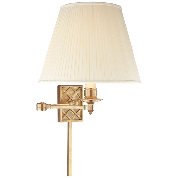 Gyna Swing Arm-Visual Comfort-VISUAL-AH 2012NB-S-Wall LightingNatural Brass/Silk Shade-3-France and Son