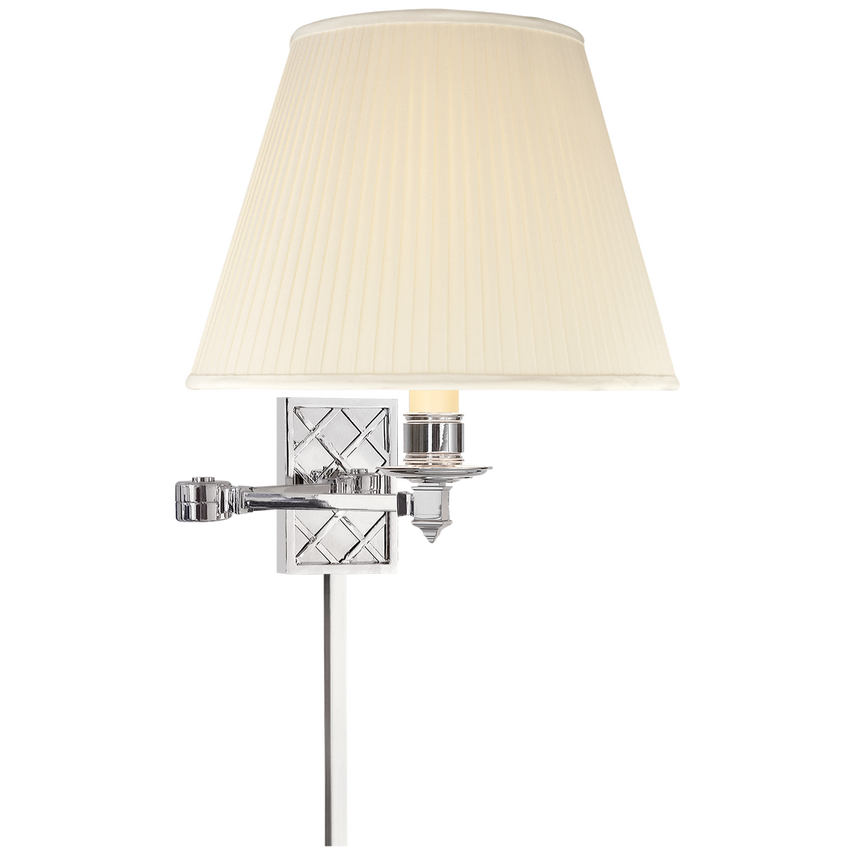 Gyna Swing Arm-Visual Comfort-VISUAL-AH 2012PN-S-Wall LightingPolished Nickel/Silk Shade-4-France and Son