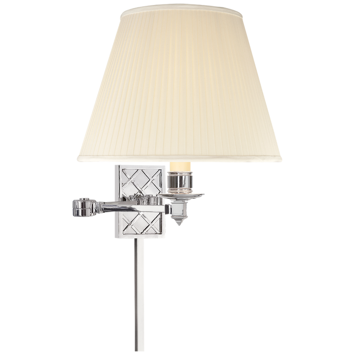 Gyna Swing Arm-Visual Comfort-VISUAL-AH 2012PN-S-Wall LightingPolished Nickel/Silk Shade-4-France and Son