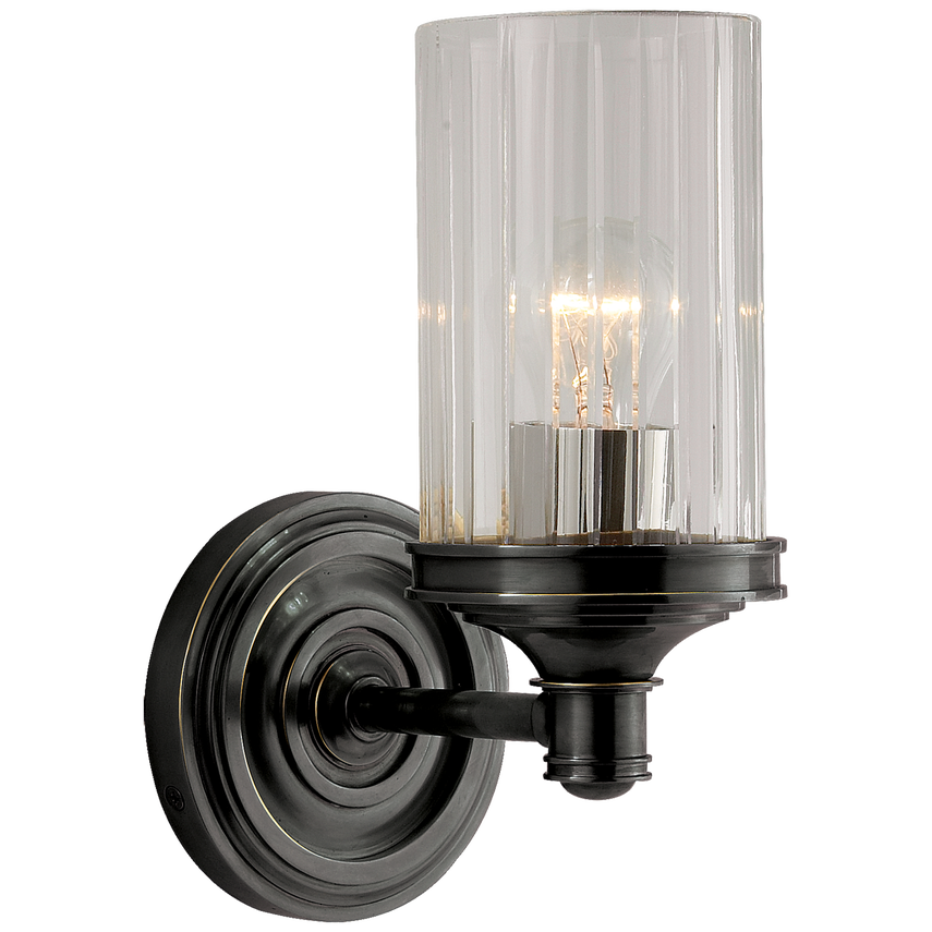 Anna Single Sconce-Visual Comfort-VISUAL-AH 2200BZ-CG-Wall LightingBronze-2-France and Son