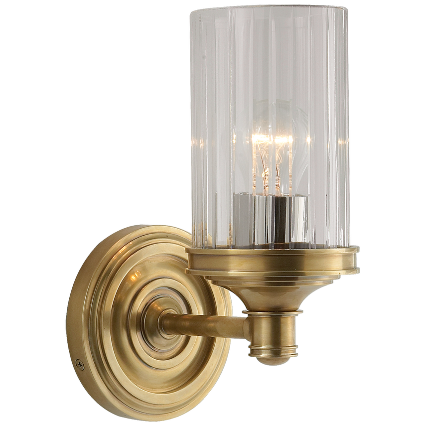 Anna Single Sconce-Visual Comfort-VISUAL-AH 2200HAB-CG-Wall LightingHand-Rubbed Antique Brass-3-France and Son