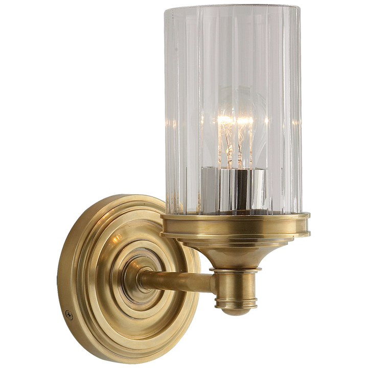 Anna Single Sconce-Visual Comfort-VISUAL-AH 2200HAB-CG-Wall LightingHand-Rubbed Antique Brass-3-France and Son