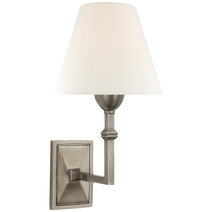 Jally Wall Sconce-Visual Comfort-VISUAL-AH 2305AN-L-Wall LightingAntique Nickel-Linen-1-France and Son