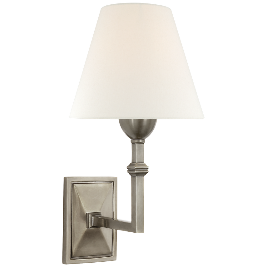 Jally Wall Sconce-Visual Comfort-VISUAL-AH 2305AN-L-Wall LightingAntique Nickel-Linen-1-France and Son