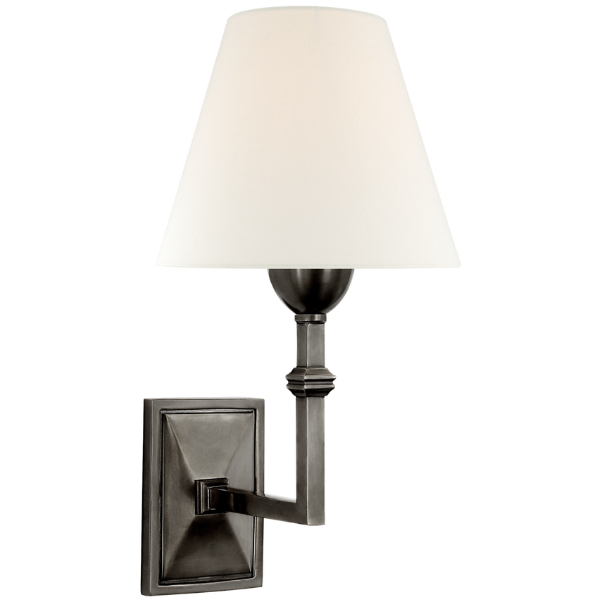 Jally Wall Sconce-Visual Comfort-VISUAL-AH 2305GM-L-Wall LightingGun Metal-Linen-3-France and Son