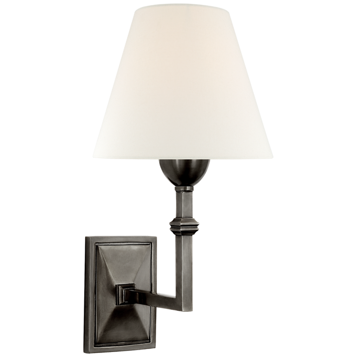 Jally Wall Sconce-Visual Comfort-VISUAL-AH 2305GM-L-Wall LightingGun Metal-Linen-3-France and Son