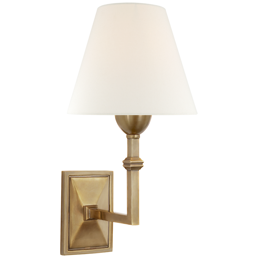 Jally Wall Sconce-Visual Comfort-VISUAL-AH 2305HAB-L-Wall LightingHand-Rubbed Antique Brass-Linen-5-France and Son