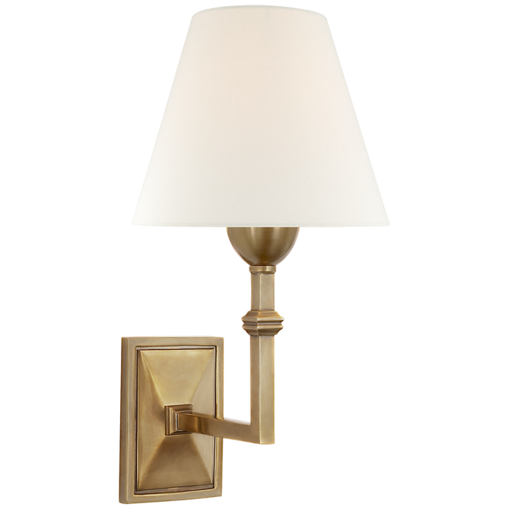 Jally Wall Sconce-Visual Comfort-VISUAL-AH 2305HAB-L-Wall LightingHand-Rubbed Antique Brass-Linen-5-France and Son