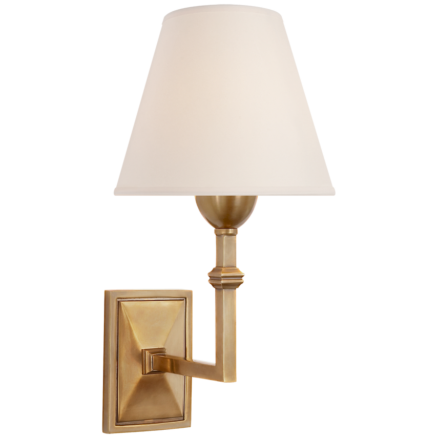 Jally Wall Sconce-Visual Comfort-VISUAL-AH 2305HAB-NP-Wall LightingHand-Rubbed Antique Brass-Natural Paper-6-France and Son