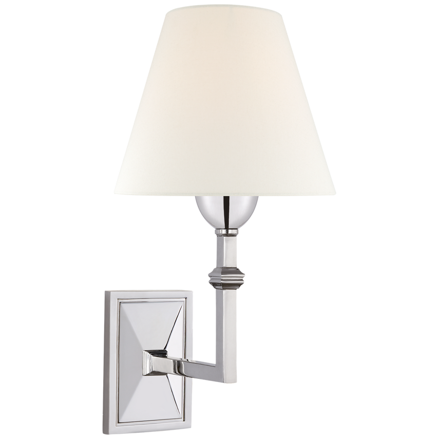 Jally Wall Sconce-Visual Comfort-VISUAL-AH 2305PN-L-Wall LightingPolished Nickel-Linen-7-France and Son