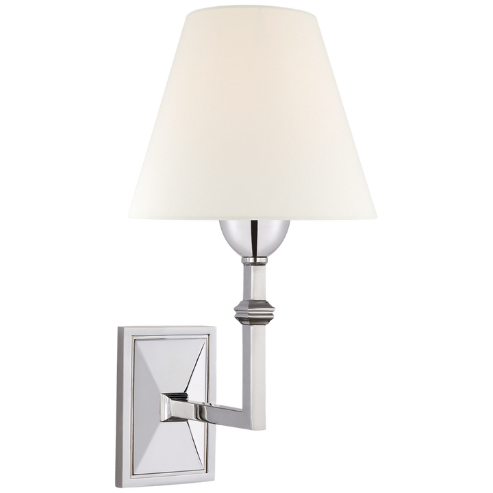 Jally Wall Sconce-Visual Comfort-VISUAL-AH 2305PN-L-Wall LightingPolished Nickel-Linen-7-France and Son