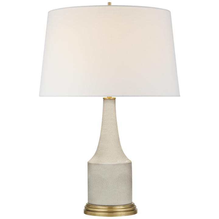 Sawna Table Lamp-Visual Comfort-VISUAL-AH 3082TS-L-Table LampsTea Stain Crackle-Linen-3-France and Son