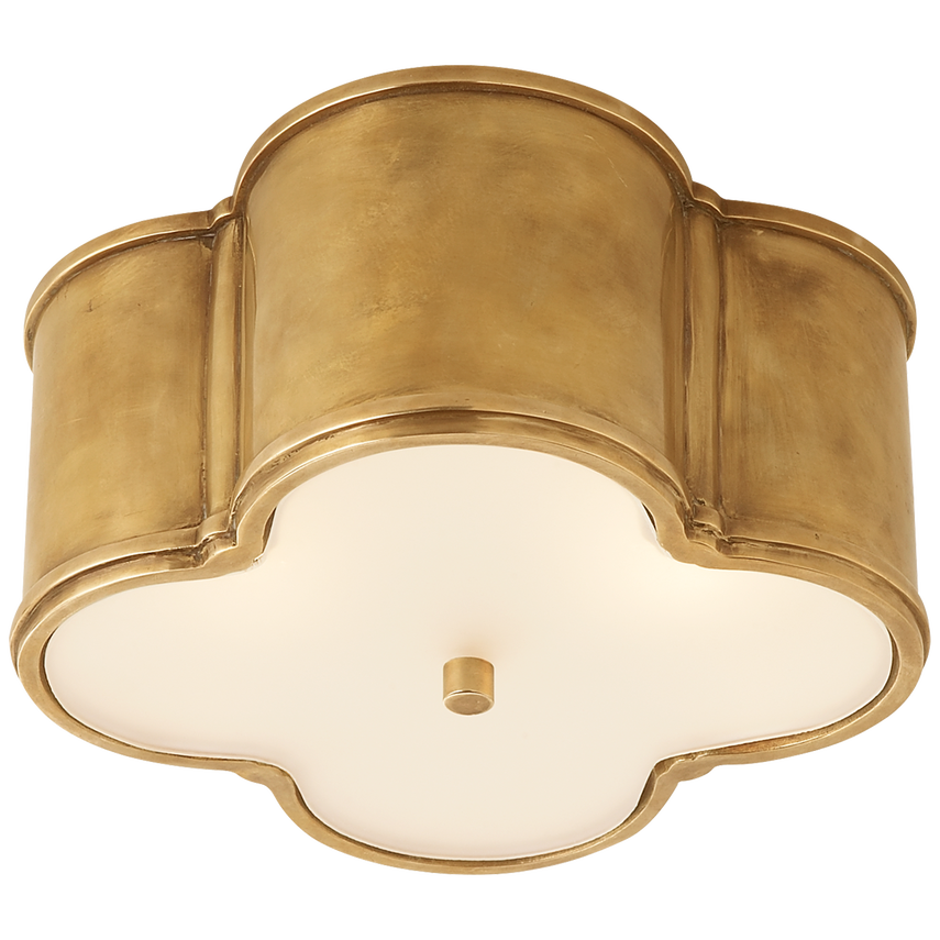 Basman Small Flush Mount-Visual Comfort-VISUAL-AH 4014NB-FG-Flush MountsNatural Brass-2-France and Son