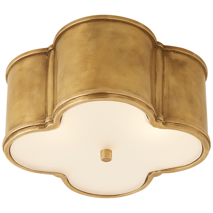 Basman Small Flush Mount-Visual Comfort-VISUAL-AH 4014NB-FG-Flush MountsNatural Brass-2-France and Son