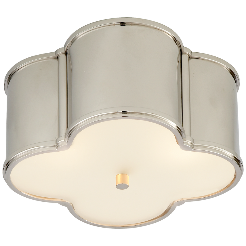 Basman Small Flush Mount-Visual Comfort-VISUAL-AH 4014PN-FG-Flush MountsPolished Nickell-3-France and Son