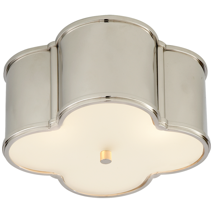 Basman Small Flush Mount-Visual Comfort-VISUAL-AH 4014PN-FG-Flush MountsPolished Nickell-3-France and Son