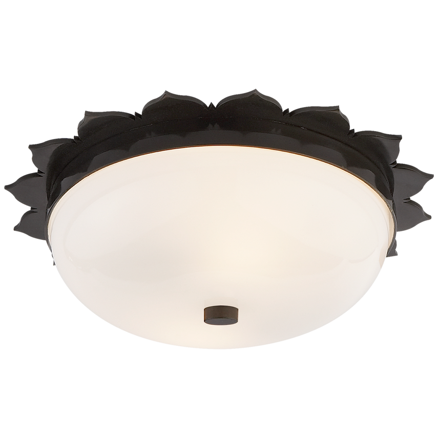 Rachael Small Flush Mount-Visual Comfort-VISUAL-AH 4029GM-WG-Flush MountsGun Metal with White Glass-1-France and Son