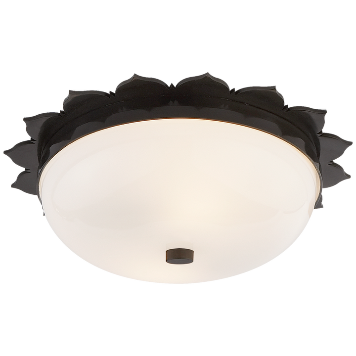 Rachael Small Flush Mount-Visual Comfort-VISUAL-AH 4029GM-WG-Flush MountsGun Metal with White Glass-1-France and Son