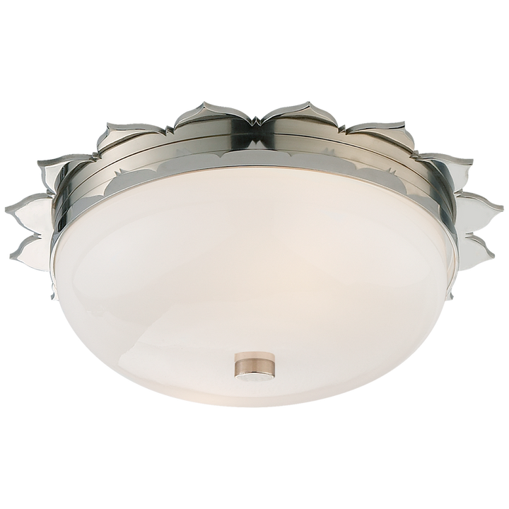 Rachael Small Flush Mount-Visual Comfort-VISUAL-AH 4029PN-WG-Flush MountsPolished Nickel with White Glass-3-France and Son